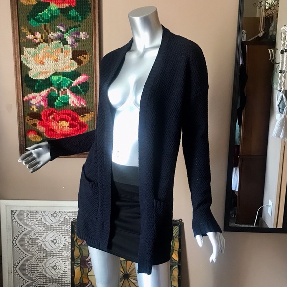 Workshop Republic Clothing Women’s Small Black Open Front Cardigan Soft - Picture 13 of 14